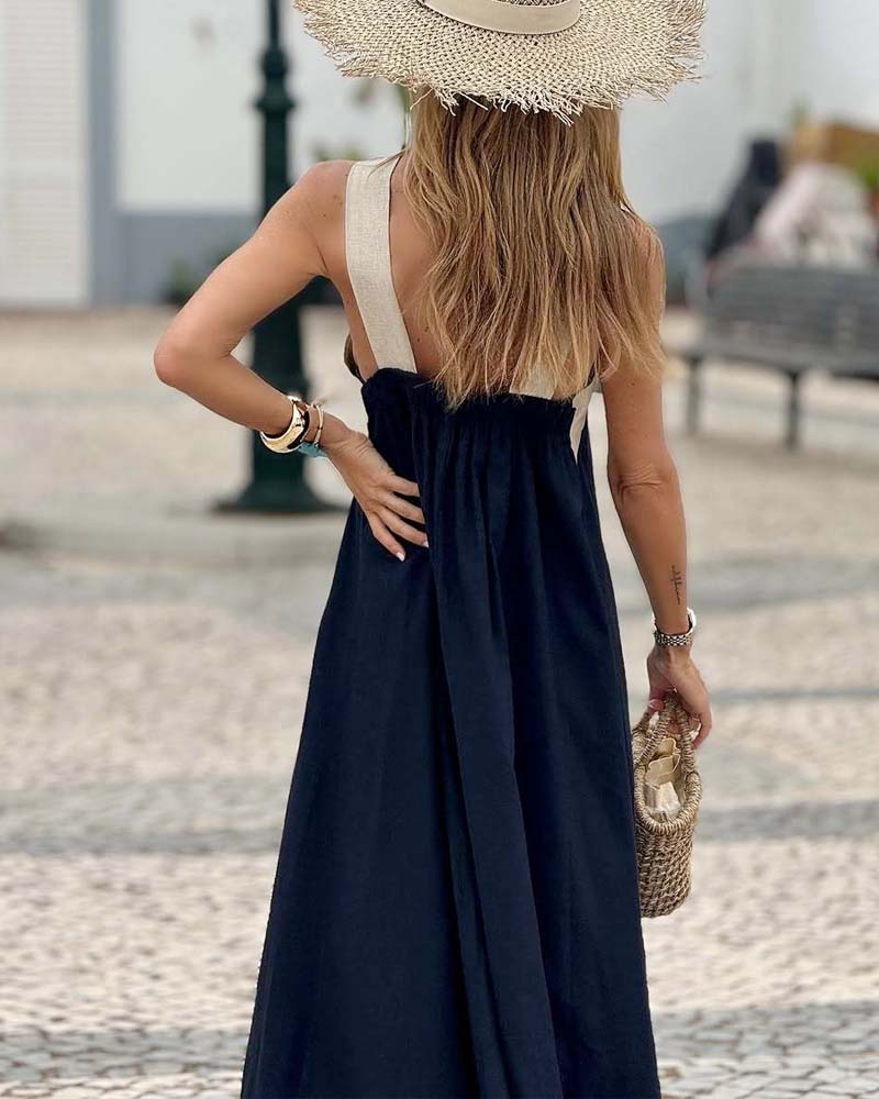 Devorah | Women's Crossover Halter Maxi Dress - Black - Image 13