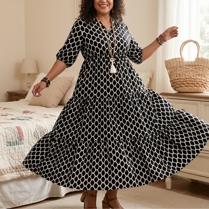 Dorianne | Women's Boho Maxi Dress with Pockets - Black - Image 1