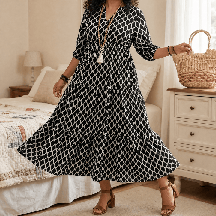 Dorianne | Women's Boho Maxi Dress with Pockets - Black - Image 16