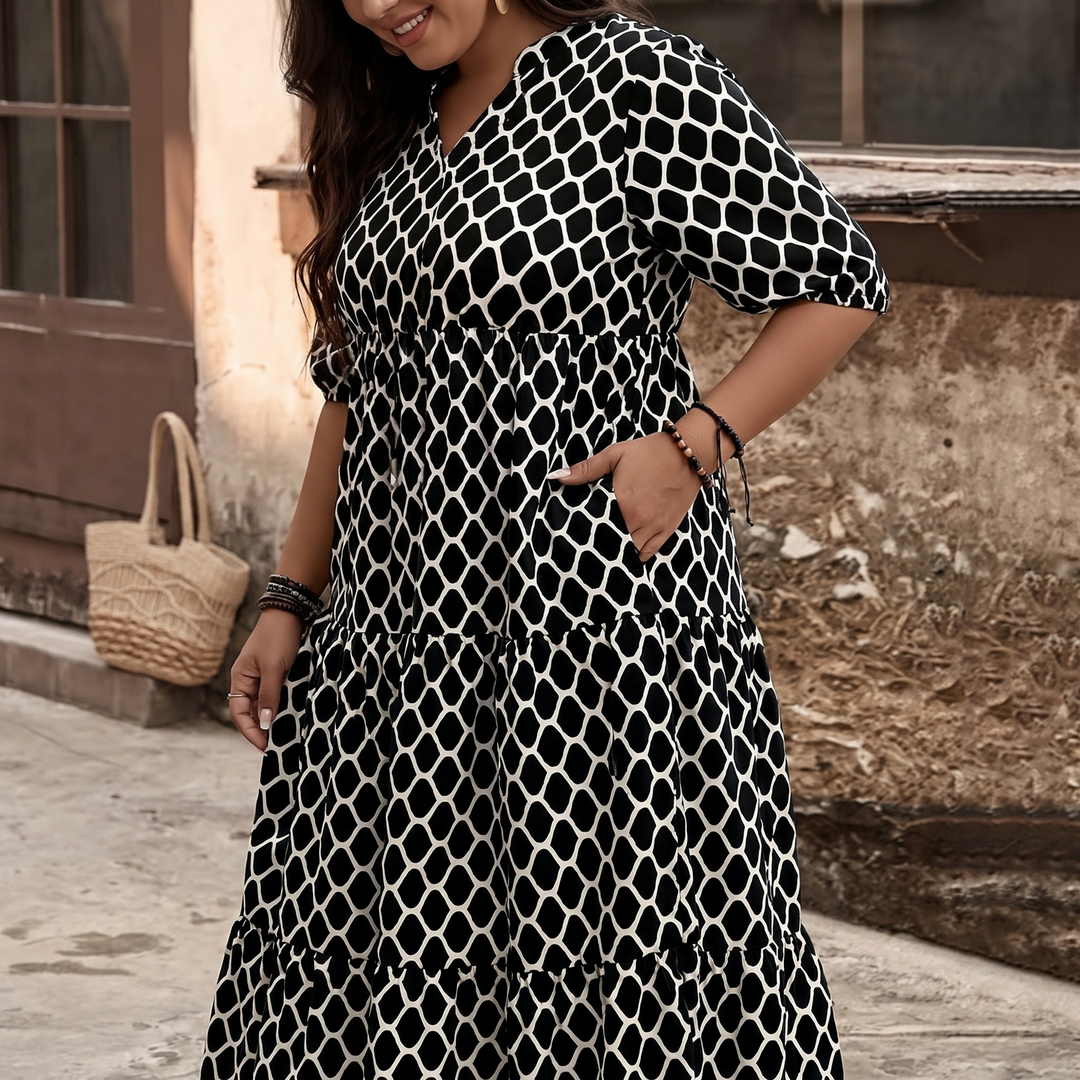 Dorianne | Women's Boho Maxi Dress with Pockets - Black - Image 4