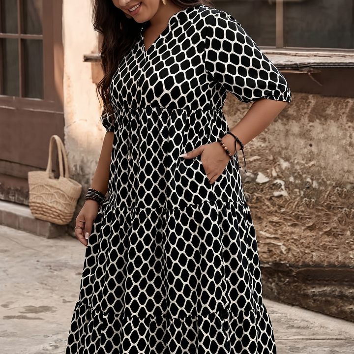 Dorianne | Women's Boho Maxi Dress with Pockets - Black - Image 4