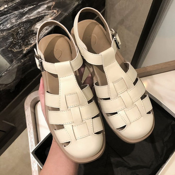 Roma | Women's Gladiator Sandals Woven Strap Buckle Platform
