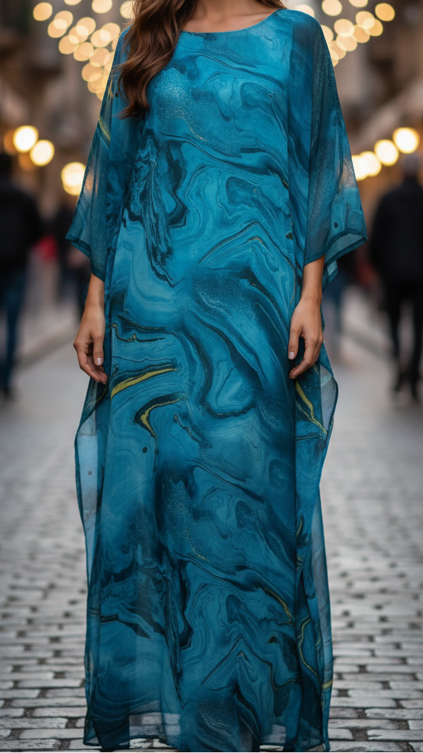 Aurelia | Women's Chiffon Maxi Dress Flowing Kaftan Evening Dress