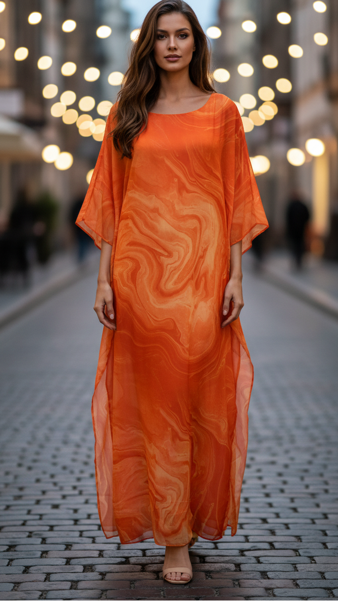 Aurelia | Women's Chiffon Maxi Dress Flowing Kaftan Evening Dress
