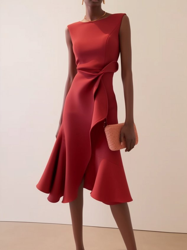 Dravella | Women's Cocktail Dress Asymmetric Midi - Image 1