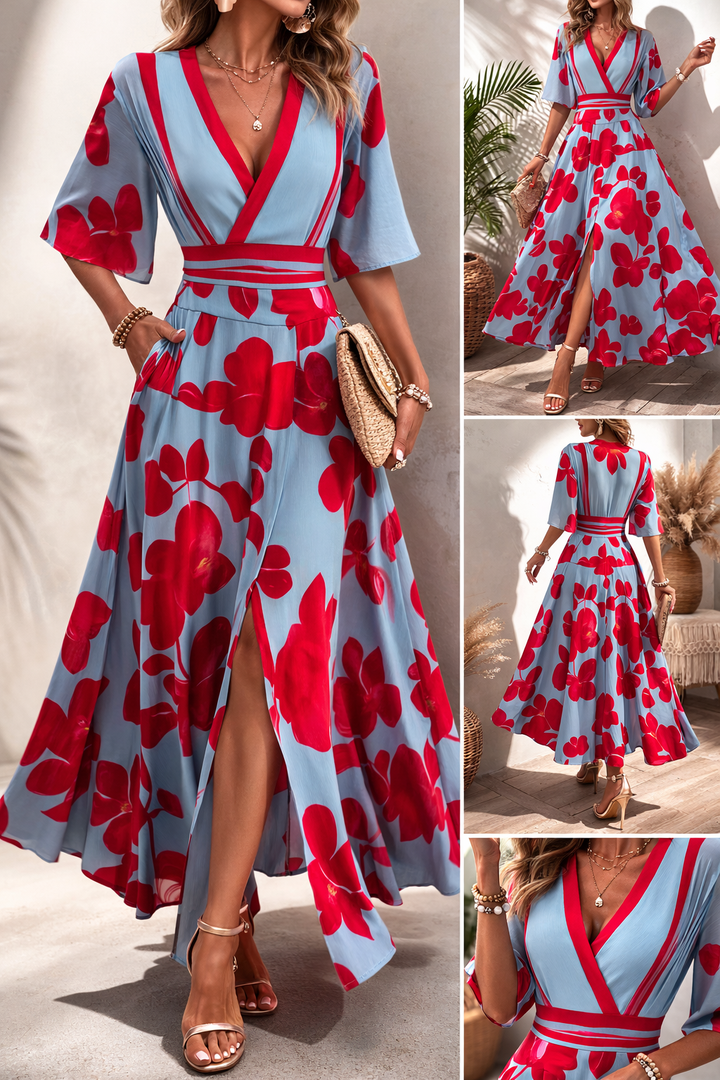 Dravenne | Women's Maxi Dress Deep V-Neck - Image 6