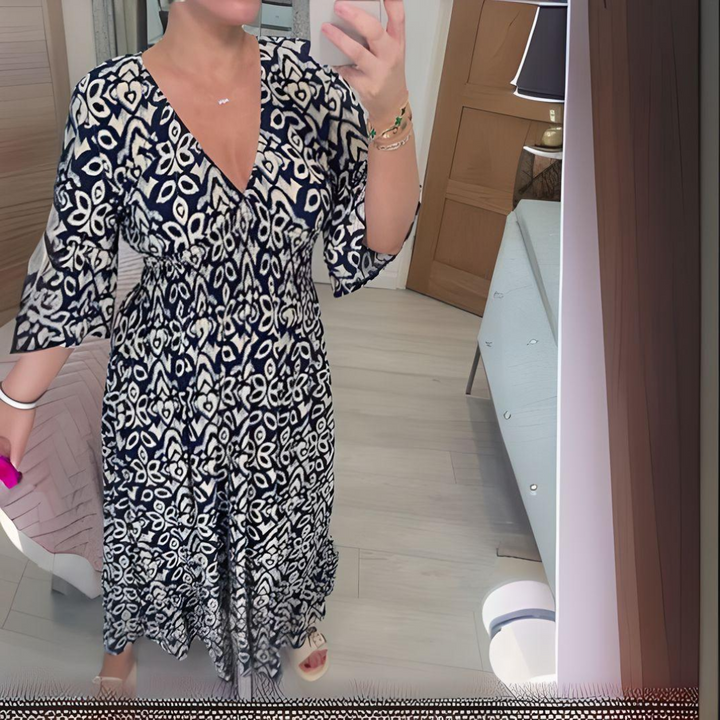 Malina™ | Summer Flare Sleeve Long Beach Dress