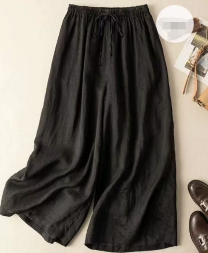 Drewyn | Women's Wide Leg Pants Relaxed Fit - Black - Image 1