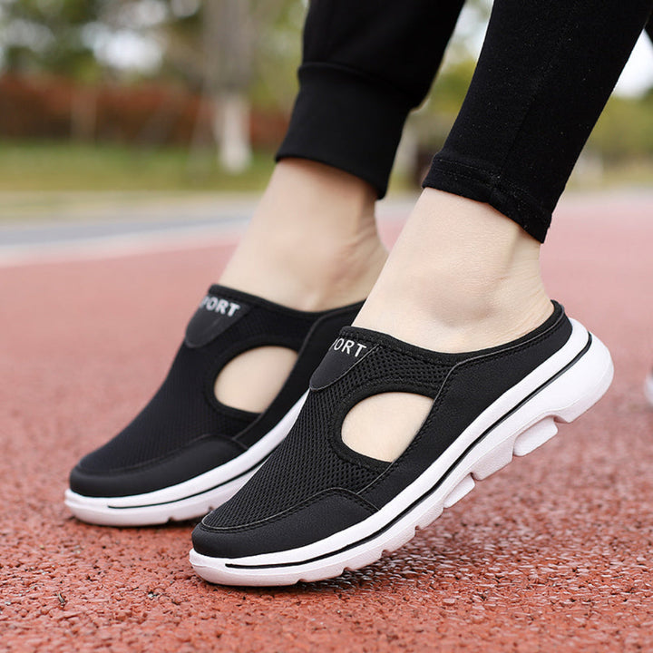 Drovina | Women's Orthopedic Sneaker Mules Slip-On - Black - Image 1