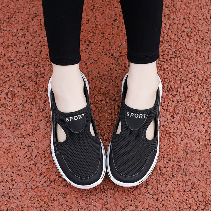 Drovina | Women's Orthopedic Sneaker Mules Slip-On - Black - Image 2
