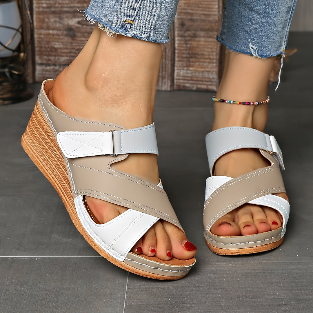 Marina™ | Colorblock Wedge Slides - Comfortable Sandals