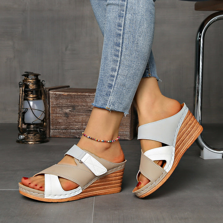 Marina™ | Colorblock Wedge Slides - Comfortable Sandals
