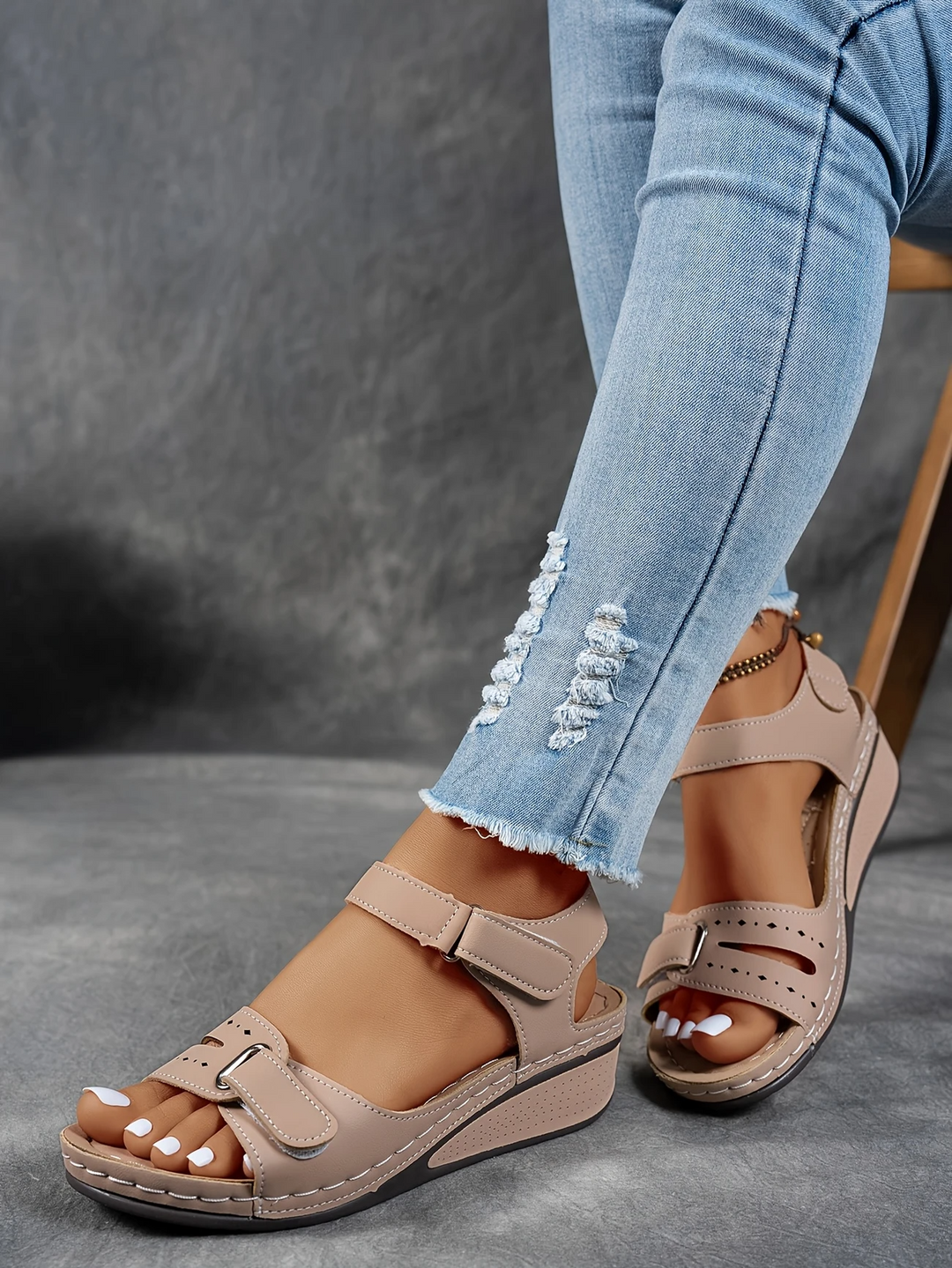 Georgina™ | Wedge Platform Sandals with Adjustable Strap