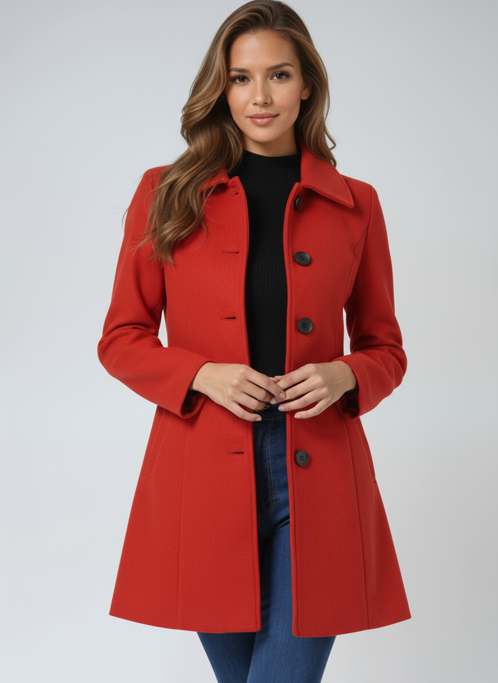 Eirene | Women's Single Breasted Tailored Long Coat - Black - Image 13