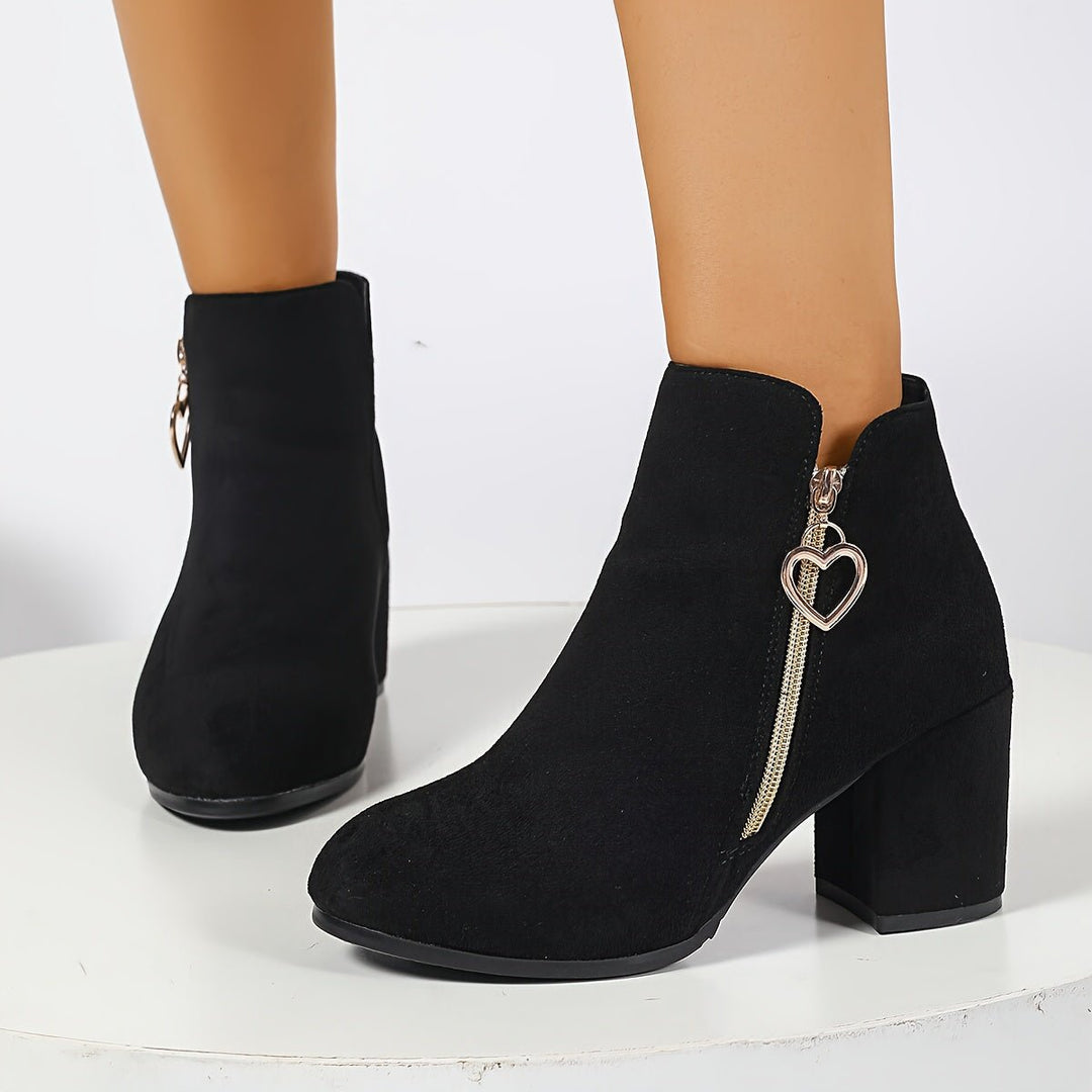 Ellarine | Women's Block Heel Ankle Boots - Black - Image 2