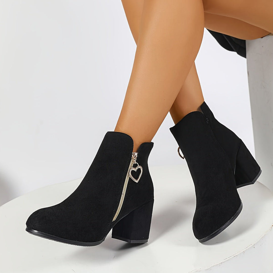 Ellarine | Women's Block Heel Ankle Boots - Black - Image 3