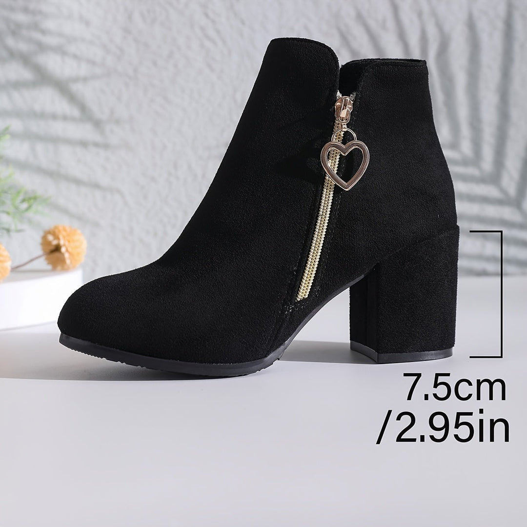 Ellarine | Women's Block Heel Ankle Boots - Black - Image 5