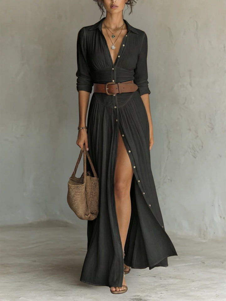 Elloway | Women's Summer Maxi Shirt Dress - White - Image 4