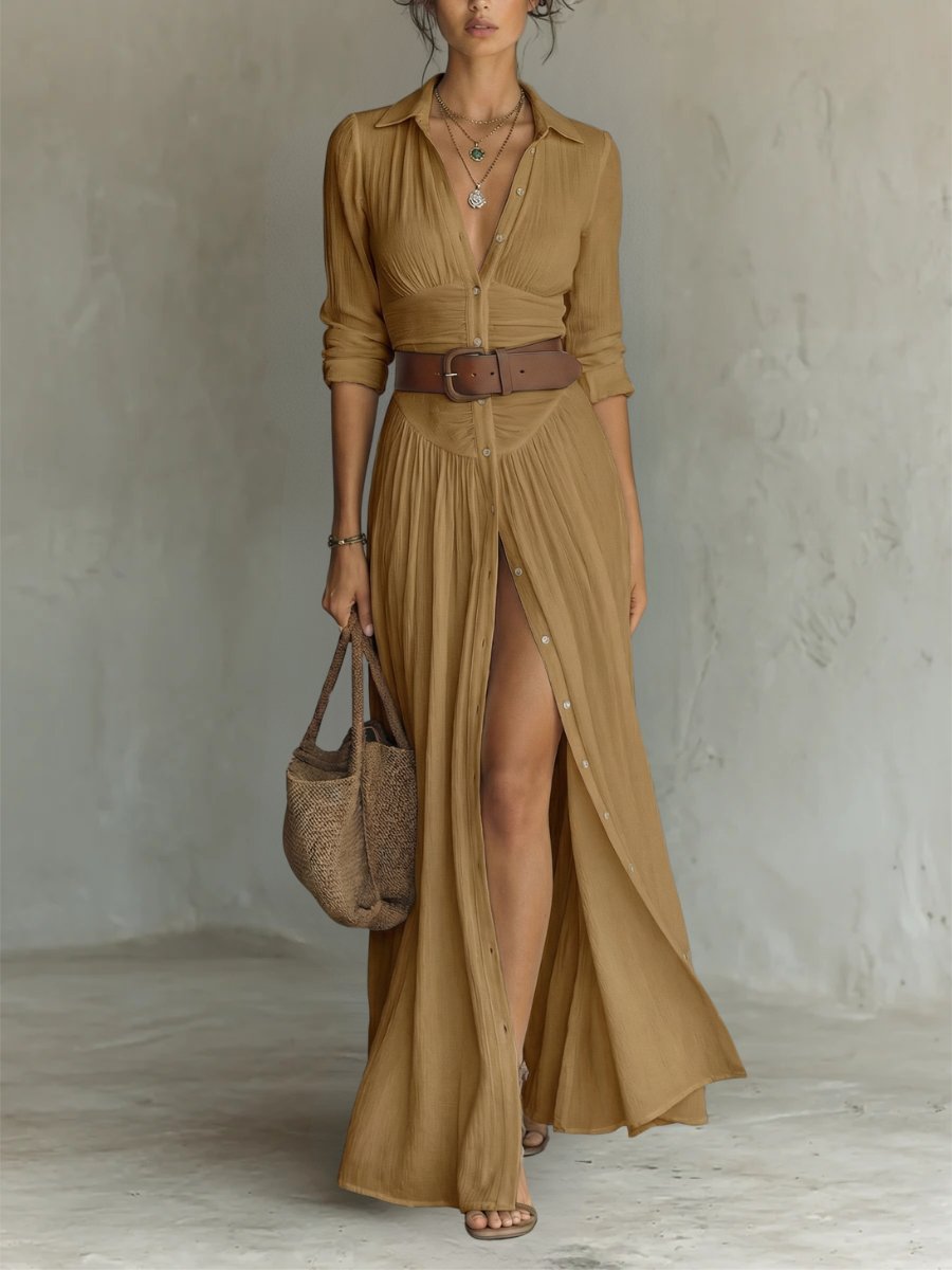 Elloway | Women's Summer Maxi Shirt Dress - White - Image 6