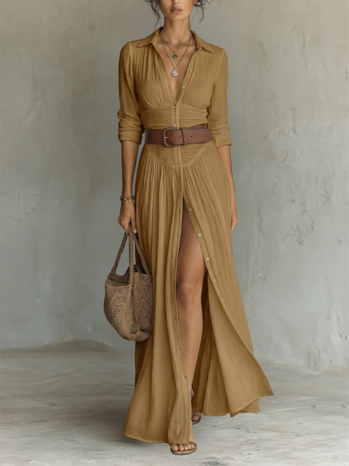 Elloway | Women's Summer Maxi Shirt Dress - White - Image 6