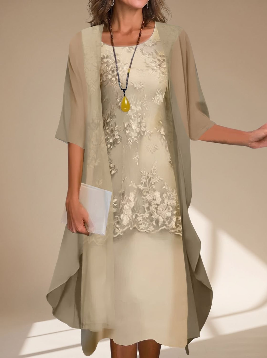 Ellvorne | Women's Wedding Guest Midi Dress - Image 1