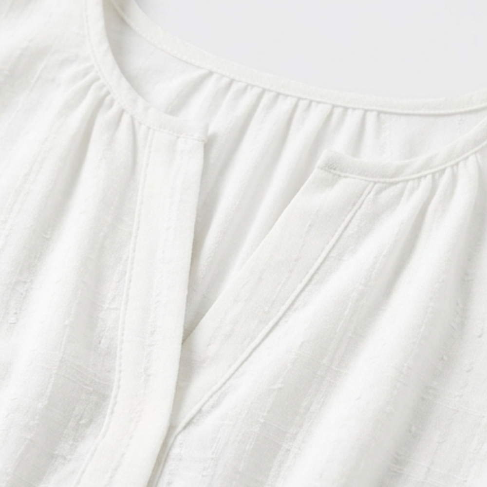Elodie | Women's White Tiered Midi Dress with Pockets - White - Image 7