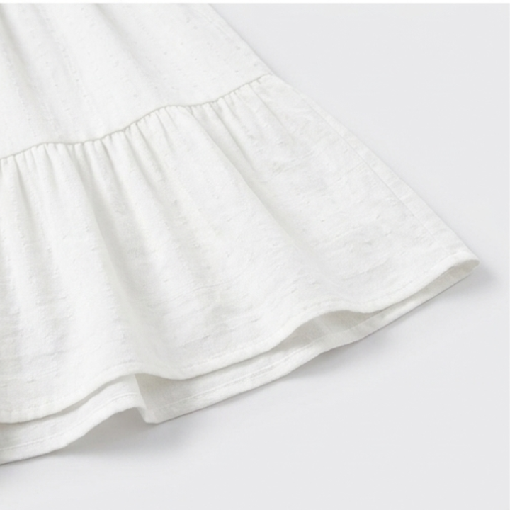 Elodie | Women's White Tiered Midi Dress with Pockets - White - Image 9