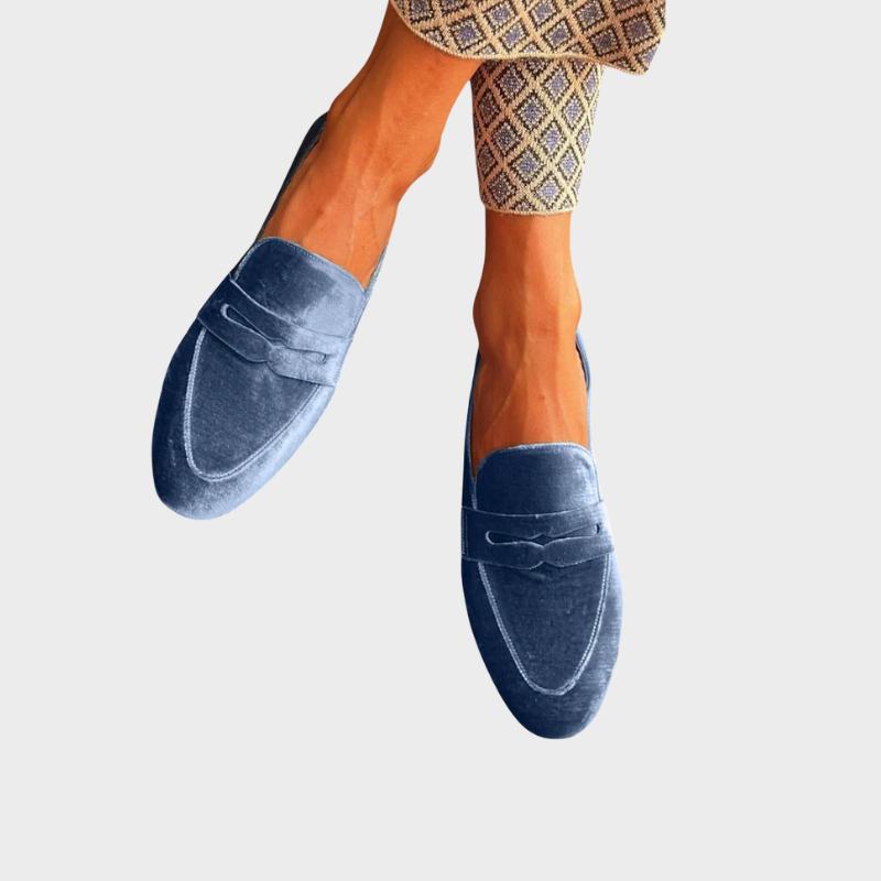 Elyra | Women's Blue Slip-On Loafers - Blue - Image 1