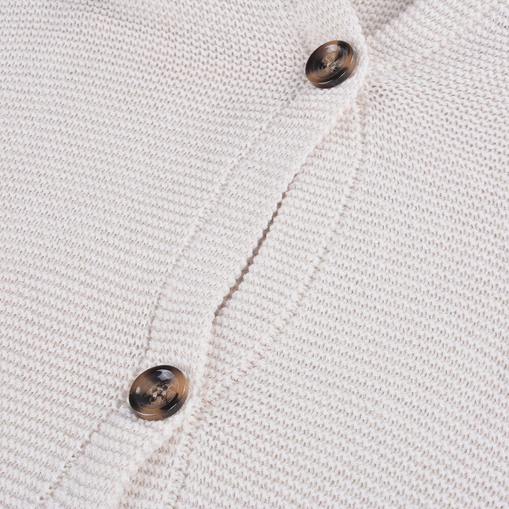 Estelle | Women's Hooded Long Button Cardigan - Beige - Image 6
