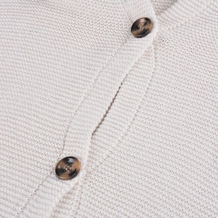 Estelle | Women's Hooded Long Button Cardigan - Beige - Image 6