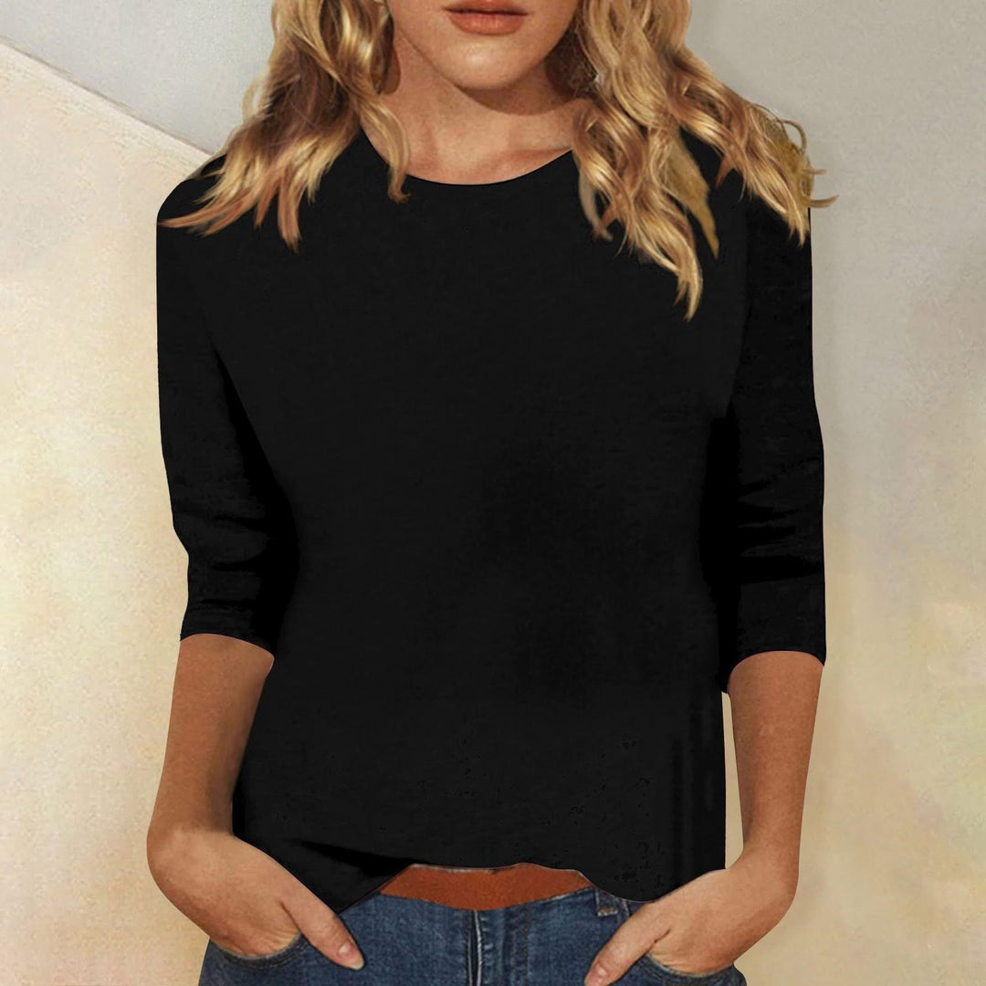 Estelle | Women's Round Neck 3/4 Sleeve Top - Image 5