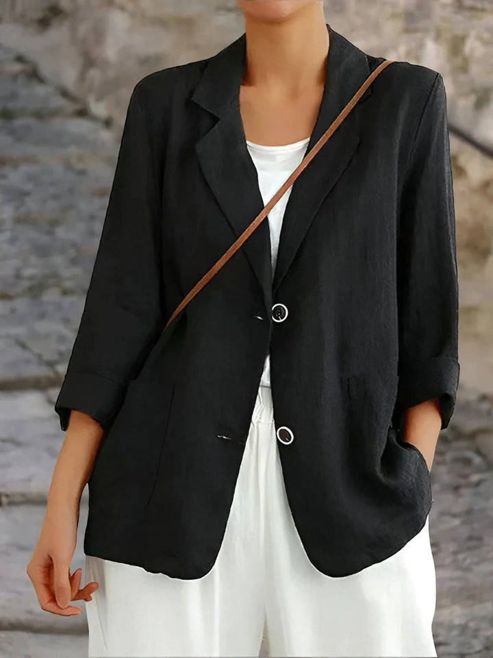 Estelle | Women's Tailored Long Sleeve Blazer - Yellow - Image 4