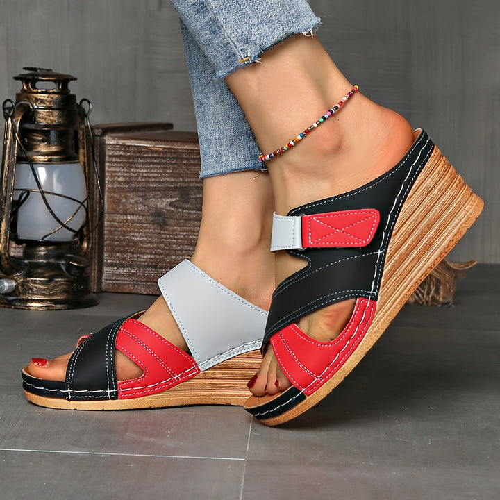 Marina™ | Colorblock Wedge Slides - Comfortable Sandals