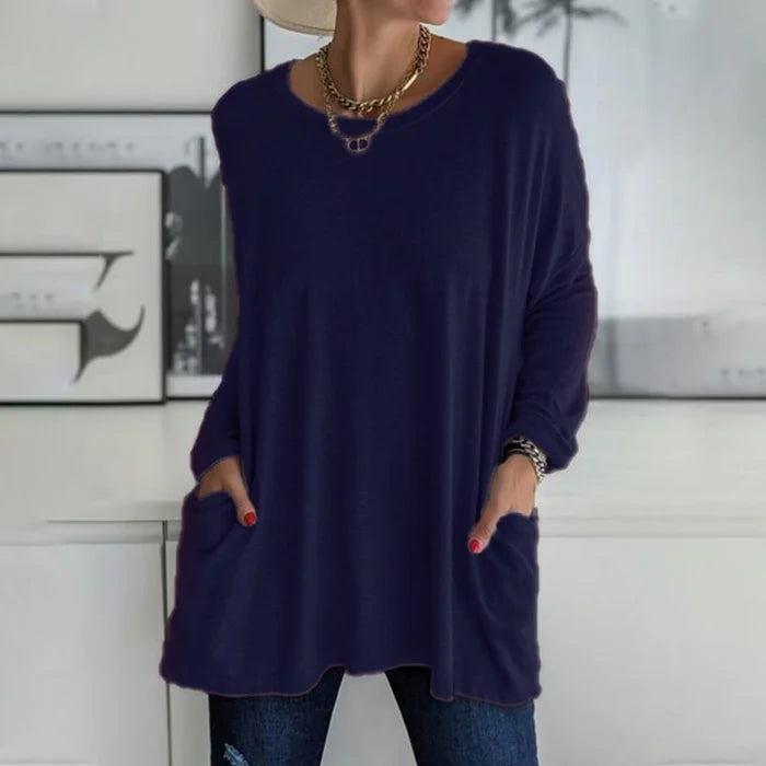 Daliah | Women's Oversized Long Sleeve Tunic Top with Pockets
