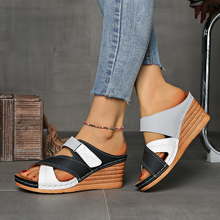 Marina™ | Colorblock Wedge Slides - Comfortable Sandals