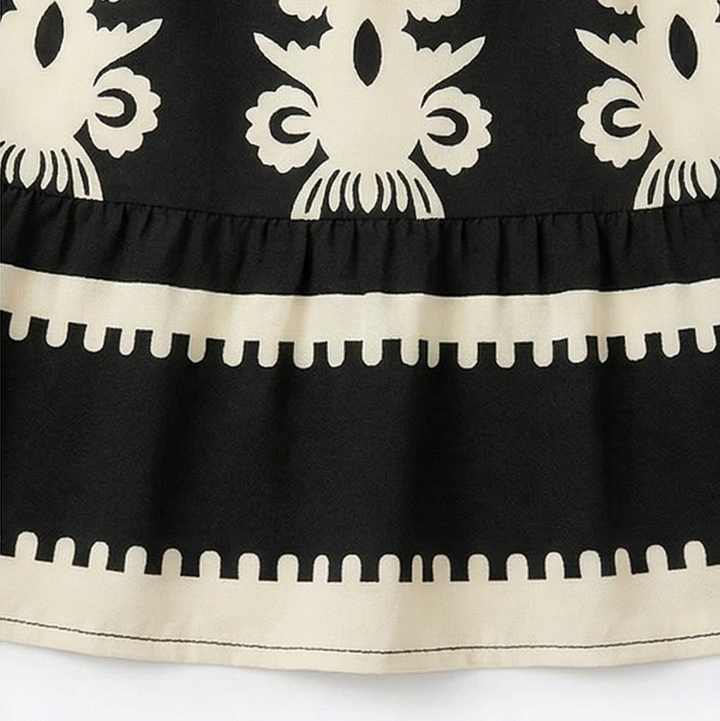 Faolán | Women's Baroque Print Maxi Dress - Black - Image 10