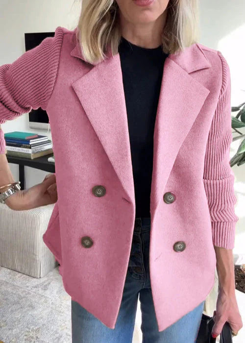 Fiona | Women's Double Breasted Pink Blazer - Pink - Image 1