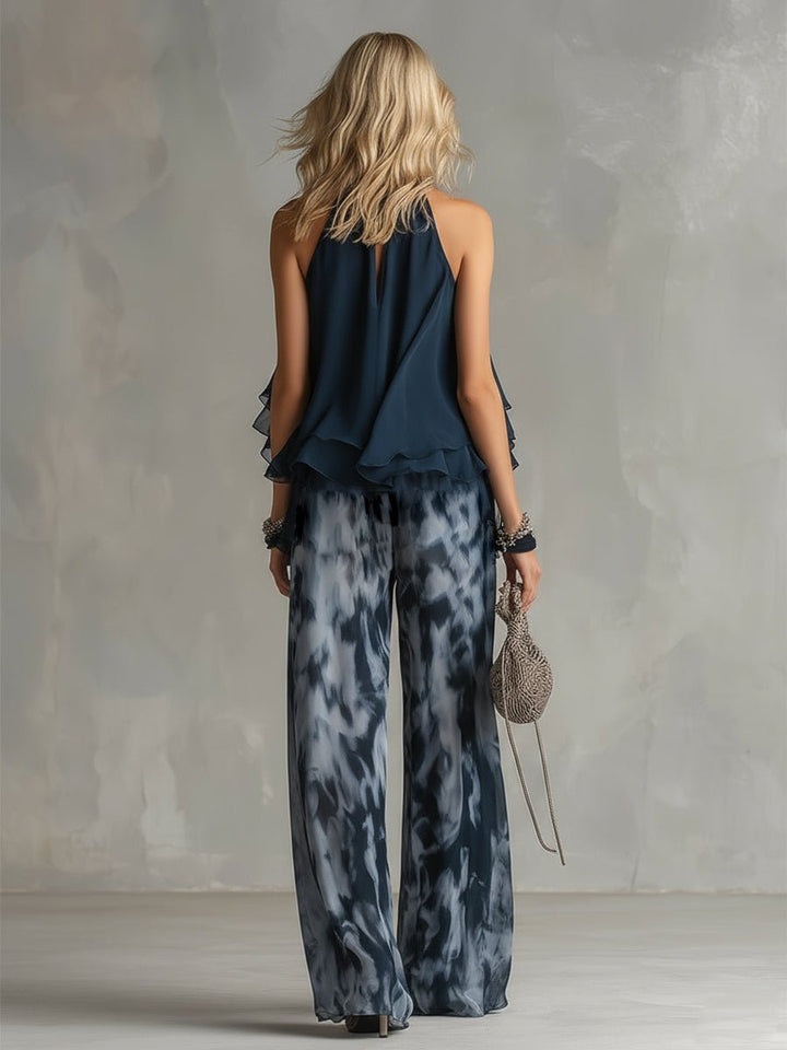 Fleur | Women's Halter Neck Wide Leg Two Piece Set - Image 4