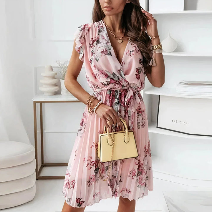 Flindora | Women's Summer Dress Pleated Midi - Image 1