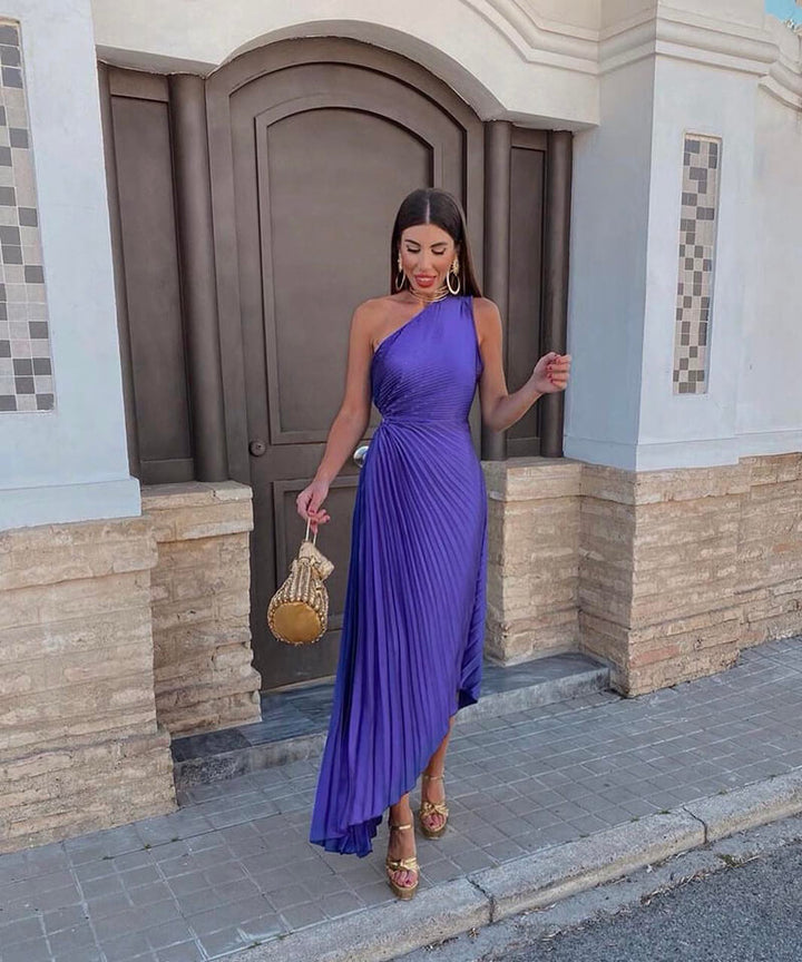 Celeste | Elegant One-Shoulder Midi Dress