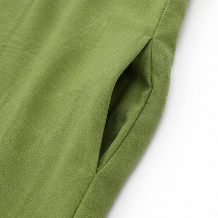 Florin | Women's Ruffle V-Neck Maxi Dress with Pockets - Green - Image 9