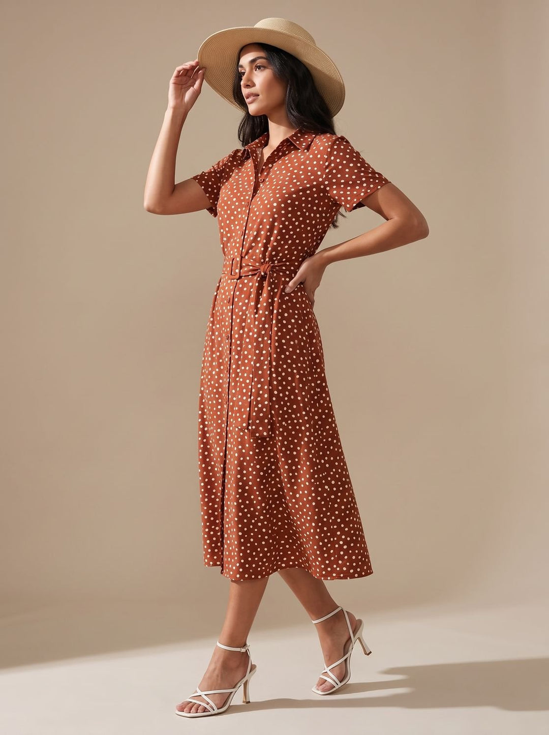 Florinda | Women's Printed Short Sleeve Midi Dress - Sage - Image 7