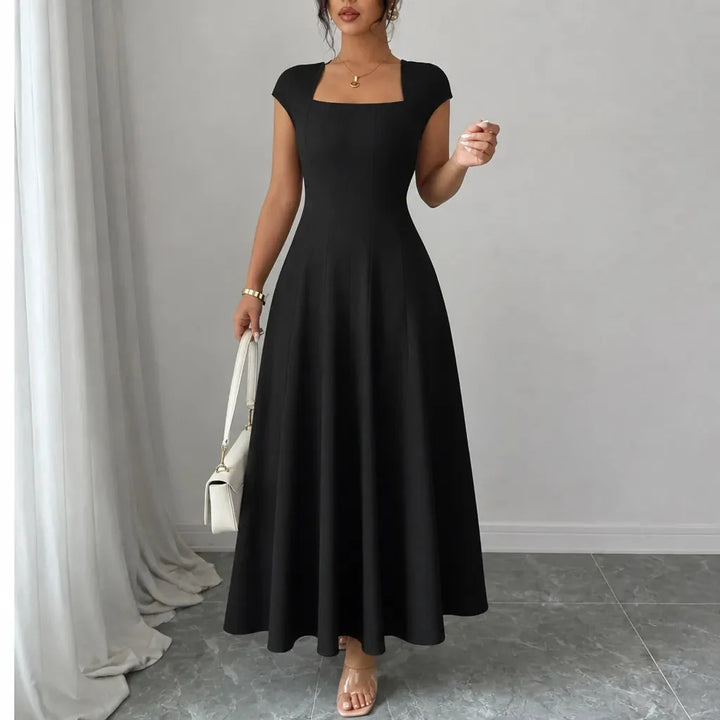 Florinda | Women's Square Neck A-Line Midi Dress - Plum - Image 14