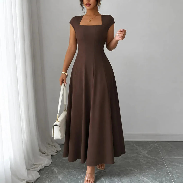 Florinda | Women's Square Neck A-Line Midi Dress - Plum - Image 15