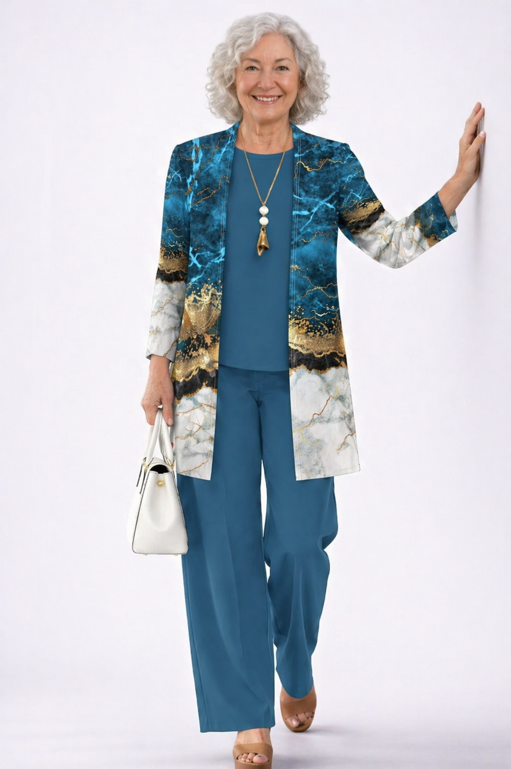 Floriven | Women's 3-Piece Co-ord Cardigan Pants Set - Image 1