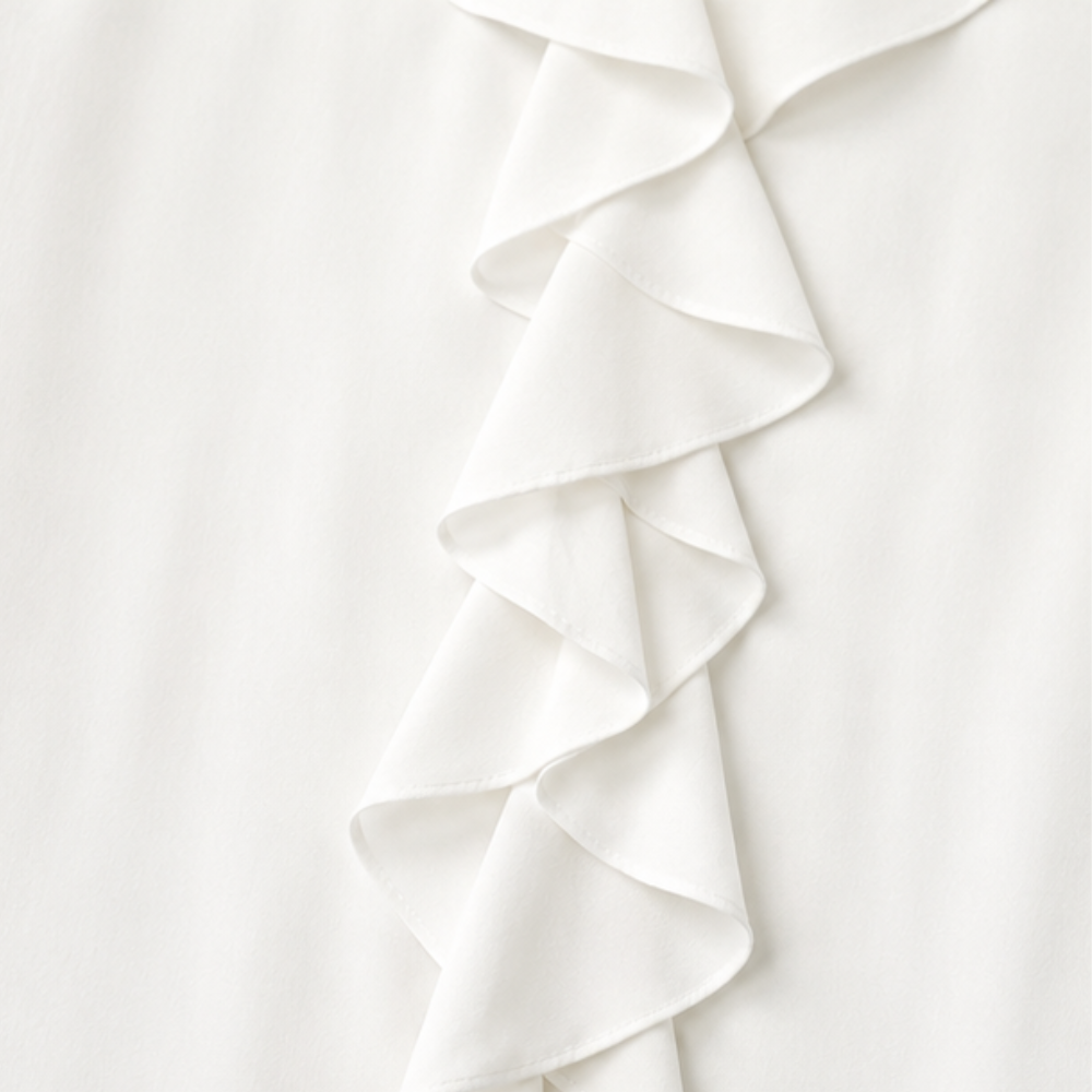 Floriven | Women's Boho Ruffle Blouse V-Neck - White - Image 10