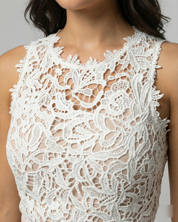 Floriven | Women's Lace Bodice Maxi Dress Formal - Light Pink - Image 5