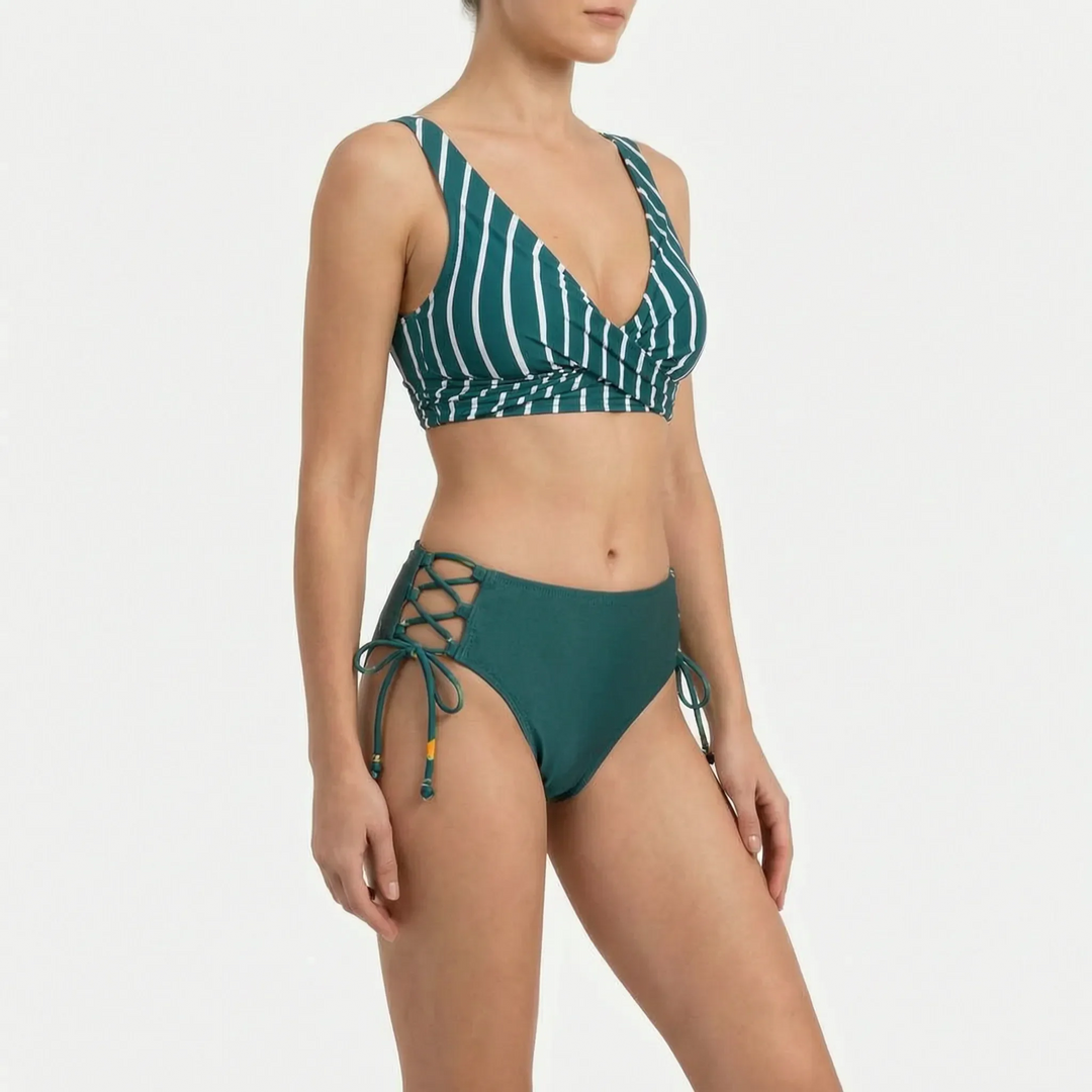 Florvaine | Women's Bikini Set Wrap Top & Lemon Print - Image 4