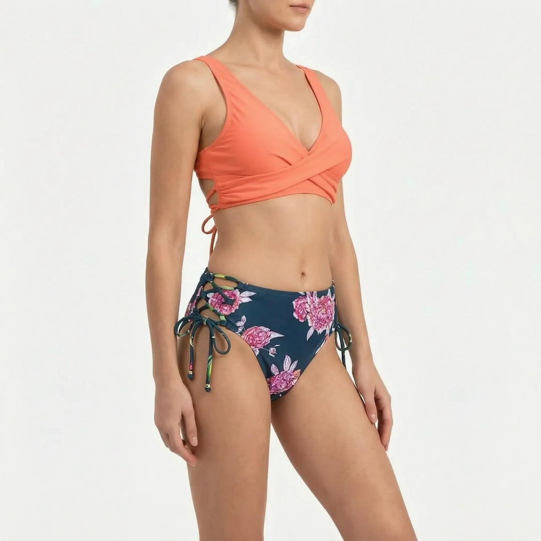 Florvaine | Women's Bikini Set Wrap Top & Lemon Print - Image 5