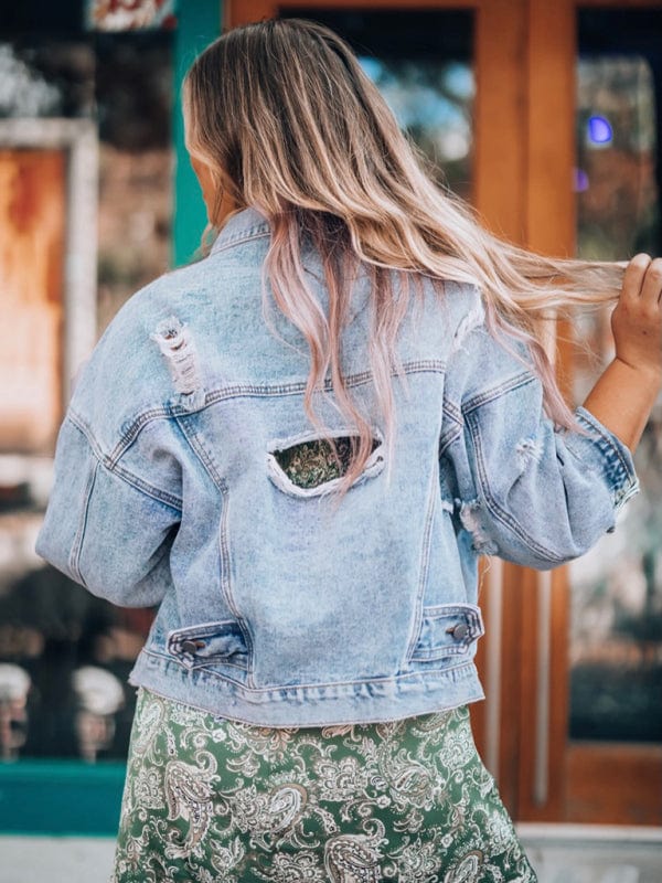 Francesca | Women's Oversized Light Blue Jacket - Light Blue - Image 2
